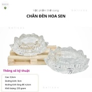 Đế nến hoa sen - Chân đèn thuỷ tinh hoa sen trong suốt