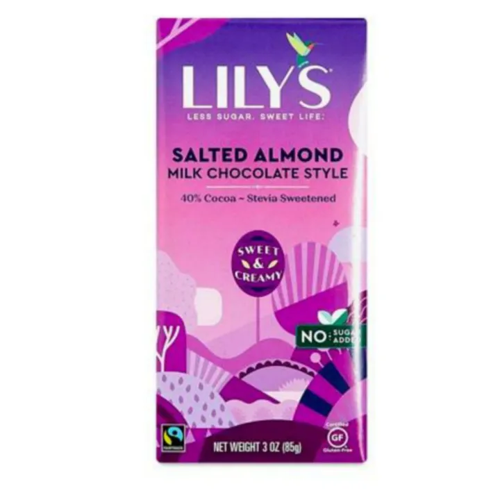 Lily's Sweets Salted Almond Milk Chocolate Bar 40 Cocoa 85g Lazada PH