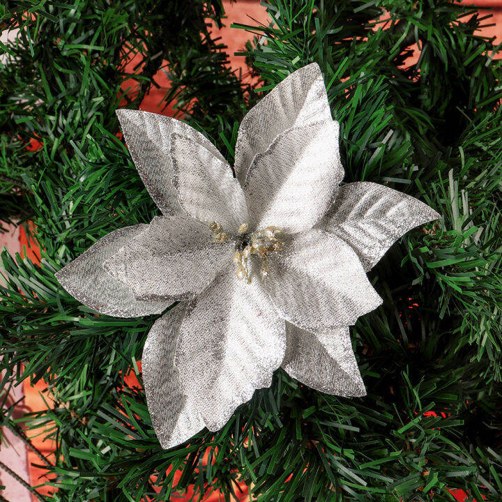 faux-flower-ornaments-for-festive-occasions-sparkling-xmas-tree-flower-decorations-sparkly-flower-home-decor-for-celebrations-artificial-floral-christmas-ornaments-glitter-christmas-decorations