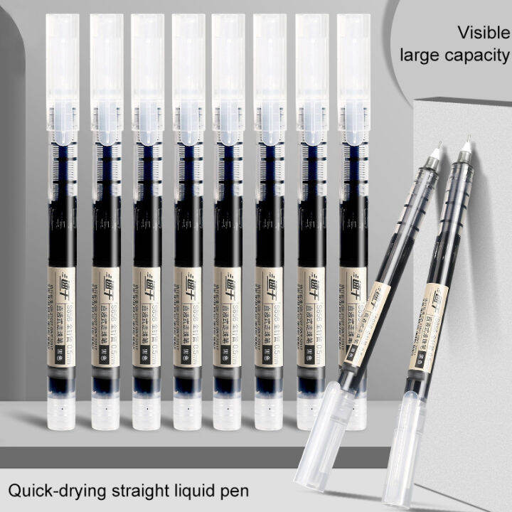 Straight Liquid Rollerball Gel Gel Pen 0.5 Needle Tube Quick Dry Rollerball Pen Student Office