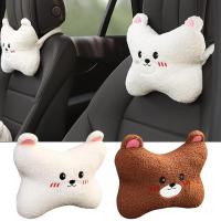 หมอนรองศีรษะในรถยนต์ Auto Car Neck Support Cushion Cute Neck Rest Pad With Sherpa Fabric And Elastic Car Accessories