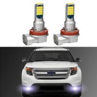 จัดการ2ชิ้นสำหรับ Ford Explorer 2011 2012 2013 2014 2015 Led หมอกโคมไฟหลอดไฟด้านหน้าหมอก Canbus สีขาว