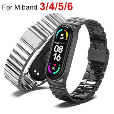 ☋㍿™ สายรัดสำหรับ Mi Band 6 5 4 3 สร้อยข้อมือ Xiaomi Mi Band 4 3 สร้อยข้อมือสำหรับ Mi Band 6 5 สายรัดข้อมือสแตนเลสสำหรับ Miband 6 5 4 3