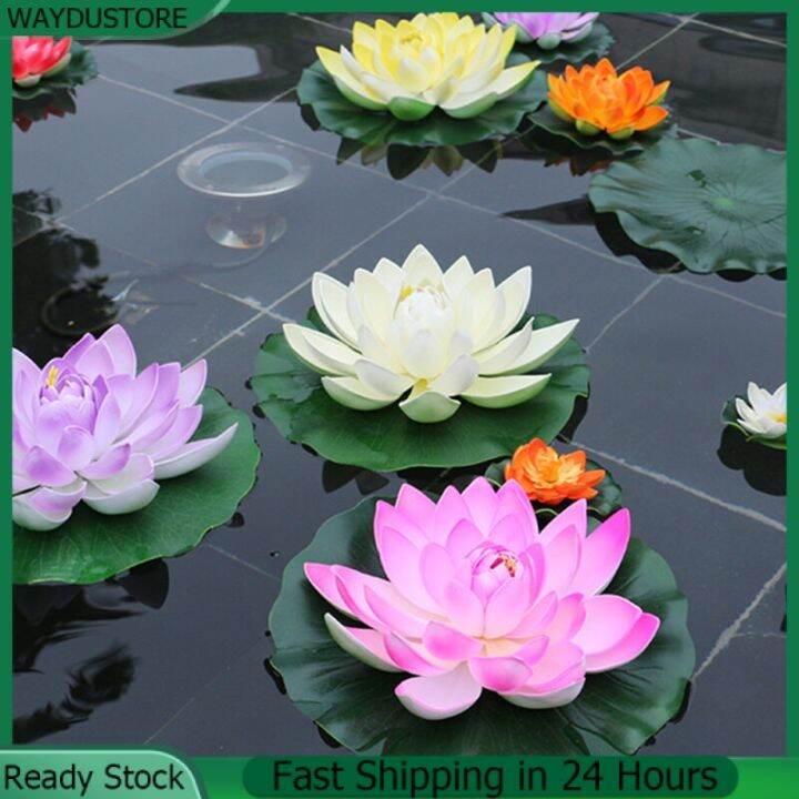 WAYDUSTORE 5Pcs 10cm Artificial Floating Water Lily EVA Lotus Flower