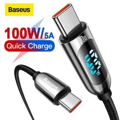 Baseus สายชาร์จอย่างรวดเร็ว 100W Usb Type - C To 5A สําหรับ S21 S20