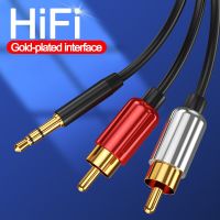 【DT】2 RCA to 3.5 mm jack Audio Aux Cable 3.5 jack to 2RCA Male Adapter Splitter For DVD Amplifiers TV PC RCA Cable Speaker wire cord  hot