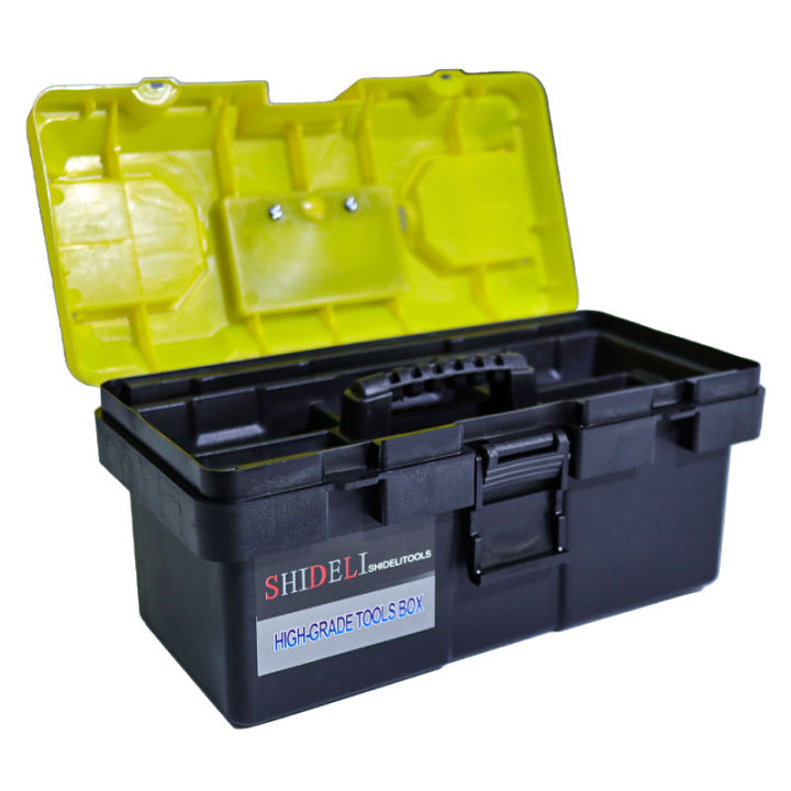 กล่องเครื่องมือช่าง-กล่องพลาสติกคุณภาพดี-3-ขนาด-สีดำ-เหลือง-มีถาดบนทุกกล่อง-มีสินค้าในไทยพร้อมส่ง