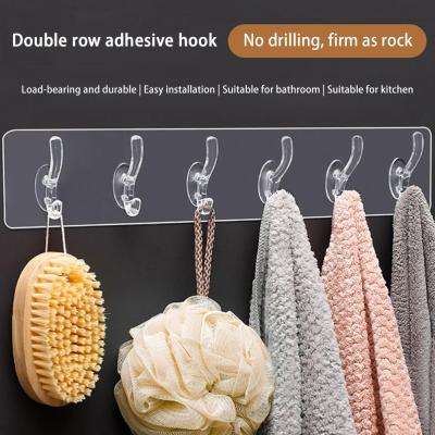 Multifunction Transparent Hooks Hat Clothes Coat Hanger Kitchen Door Bathroom Storage Towel Holder Tools Hook Home S5E2