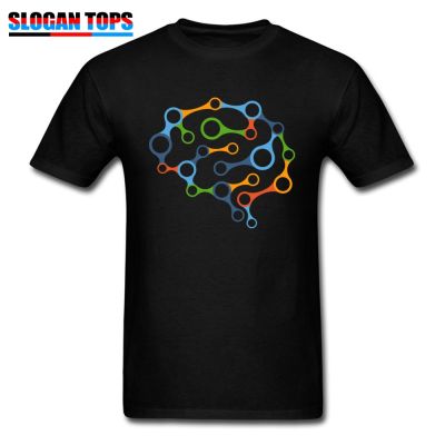 Tees Geek Brain Men Tshirt Adult T Shirts Normal Tee Shirt Mechanical Programmer Funky Clothes Cotton Black Tshirt
