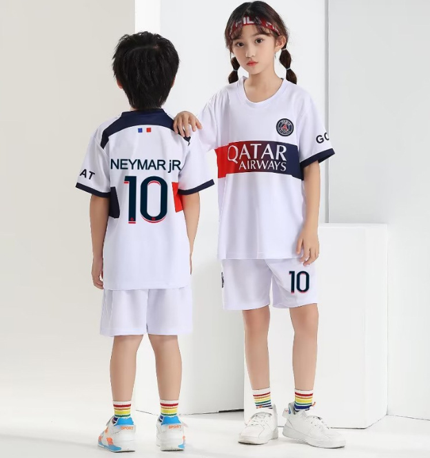 ready-stock-cute-22-23-childrens-set-world-cup-france-jersey-home-mbappe-football-tshirt-shorts-kids-suit