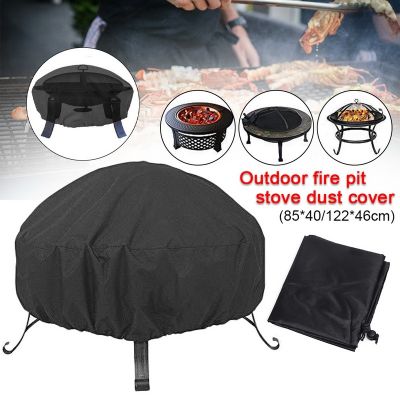 ☄ Round Polyester Patio Protector Easy Clean Outdoor Waterproof Protective Garden Black Fire Pit Cover BBQ Cooking Anti Dust