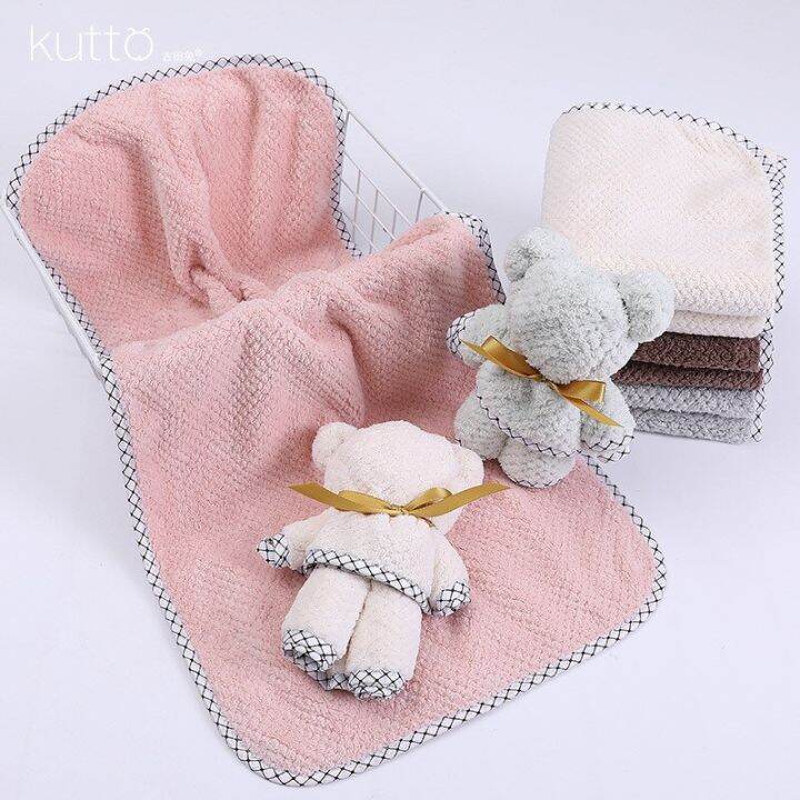 1pc-34x75cm-microfiber-coral-fleece-absorbent-bear-modeling-hand-face-towel-wedding-gift