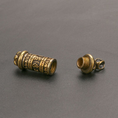 shiqinbaihuo จี้รูปขวดน้ำมนต์ทองเหลืองสำหรับพวงกุญแจทำด้วยมือทองแดงโบราณ