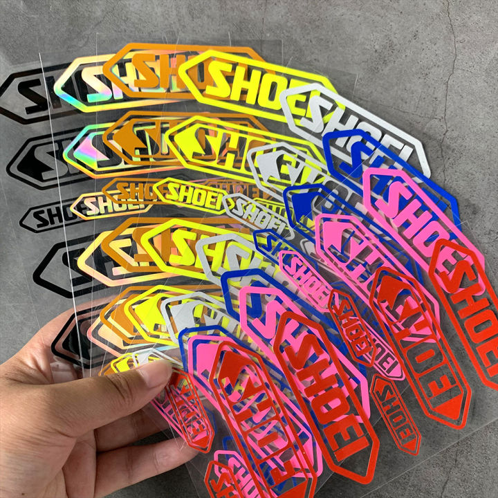 shoei-หมวกกันน็อคสติกเกอร์สติกเกอร์พีวีซีกันน้ำครีมกันแดดสติกเกอร์-shoei-ขี่หมวกกันน็อคตกแต่งสะท้อนแสงจักรยานรถยนต์ไฟฟ้ารถจักรยานยนต์หมวกกันน็อคสากลสติกเกอร์รูปลอก