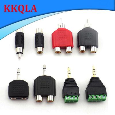QKKQLA 3.5mm Plug to 2 RCA Jack Adapter Male to Female 3.5 to AV Audio Connector 2 in 1 Stereo Headset Dual Headphone