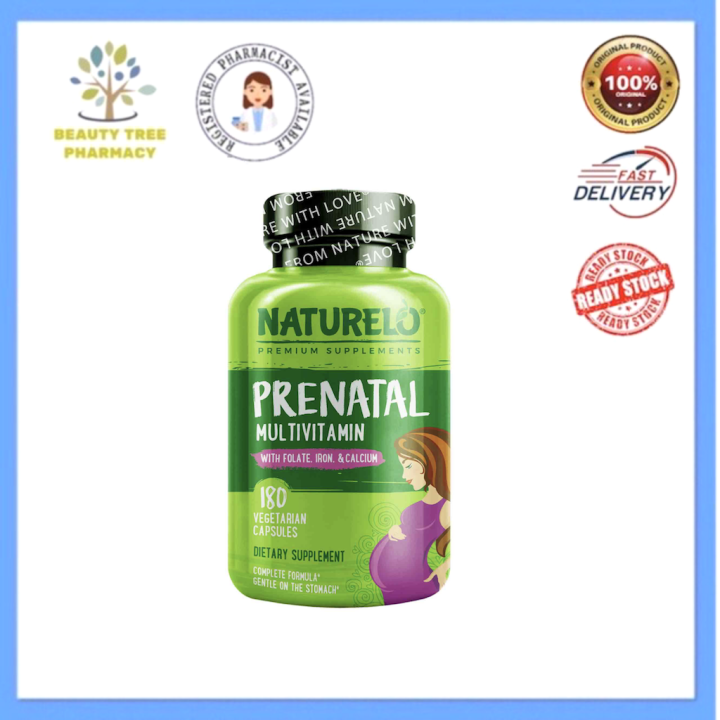 Naturelo Prenatal Multivitamin with Folate, Iron, Calcium 180