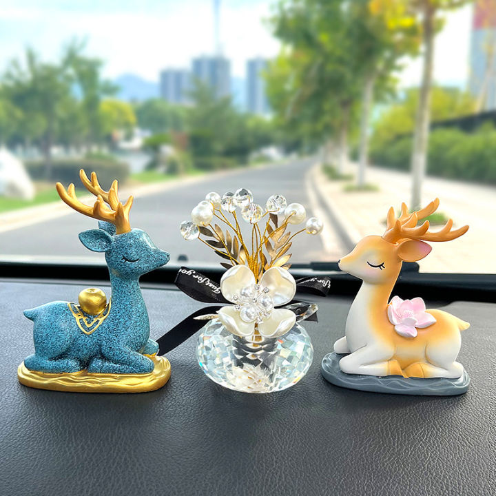 safe-journey-deer-car-interior-products-high-grade-creative-crystal-apple-lady-car-decorations