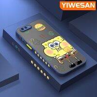 YIWESAN เคสสำหรับ A3s OPPO เคส C1 Realme A5 A12E การ์ตูน SpongeBob มีน้ำค้างแข็งโปร่งใสแข็งรูปแบบเคสขอบสี่เหลี่ยมด้านข้างกล้องปลอกซิลิโคนกันกระแทกเคสนิ่ม