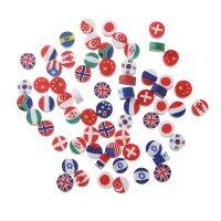 【CW】✗﹉  100pcs 10mm  flags Polymer Clay Beads for Jewelry Making Diy Loose Round