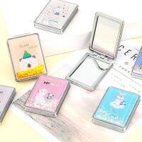 Quicksand Production Square Mirror Cute Girl Cartoon Double-Sided Mirror Portable Makeup Mirror Home Decoration Accessories Mirrors