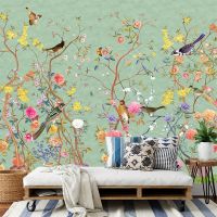 Custom new Chinese garden wallpaper living room bedroom sofa background wall hotel decoration mural