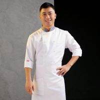 Dining Chef Overalls Long Sleeve Logo Printing Autumn and Winter Restaurant Ding Room Kitchen Kitchen Men