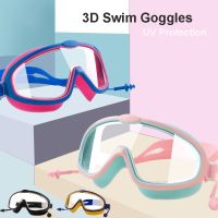 Outdoor Swim Goggles Earplug 2 in 1 Set for Kids Anti-Fog UV Protection Swimming Glasses With Earplugs for 4-15 Years Children