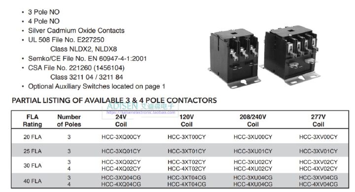 จัดหา-hcc-3xt02cy-120v-ฮาร์ทแลนด์ควบคุมคอนแทคเตอร์ไฟฟ้ากระแสสลับสามเฟส