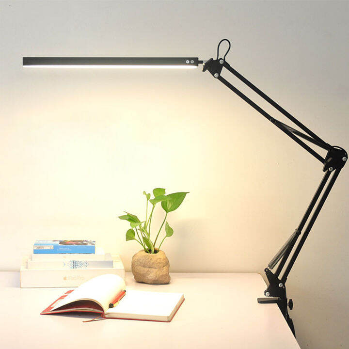 Folding Long Arm Clip Eye Protection Reading Lamp 3 Modes Lighting