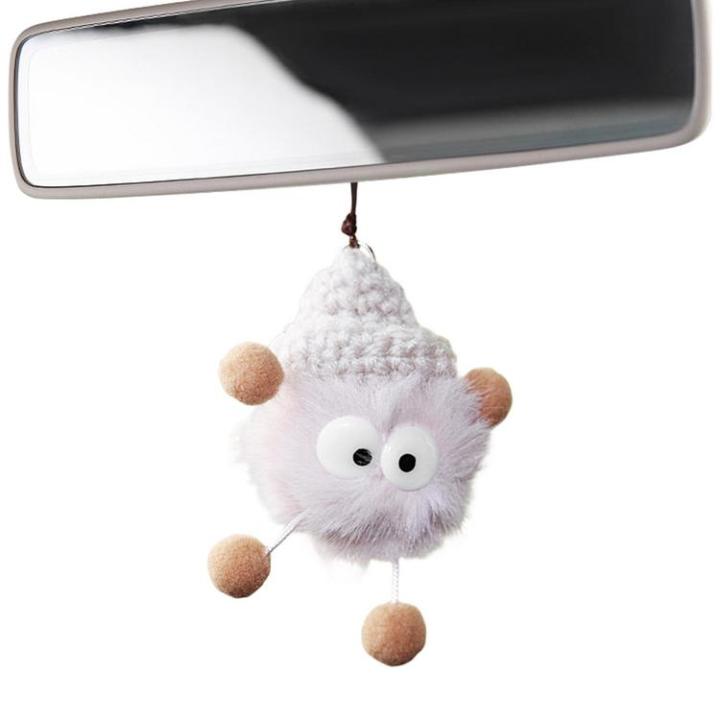 car-mirror-ornament-mink-plush-doll-ornaments-car-accessories-exquisite-smooth-cartoon-car-pendant-interior-rearview-mirrors-for-offices-home-vehicle-enjoyable