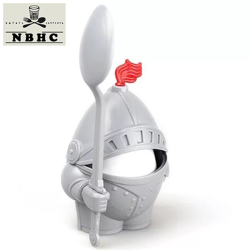Knight Egg Cup Holder,Gray Detachable Warrior Egg Cup Holder with Spoon Arthur's Egg Cup Holder 