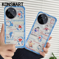 K️‍ONSMART เคสโดราเอมอนใหม่ Realme 11X 11 NFC C51 BARU เคสใสการ์ตูนน่ารักซิลิโคนนิ่ม Realme11เคสโทรศัพท์5G