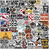 10/30/50 Pcs Diesel Mechanic Warning Words Cartoon Waterproof Graffiti Stickers Decorative Luggage Phone Skateboard Stickers Stickers Labels