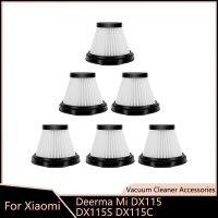 เครื่องกรอง HEPA 6ชิ้นเหมาะสำหรับ Xiaomi Deerma Mi DX115 DX115S ชิ้นส่วนอะไหล่เครื่องกรองเครื่องดูดฝุ่น DX115C