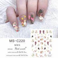 【lz】◄  Adorável Bonito Animais Adesivo Para Nail Art Decoração Adesivo Gato Coelho Dog design manicure acessórios ultra fino prego folha