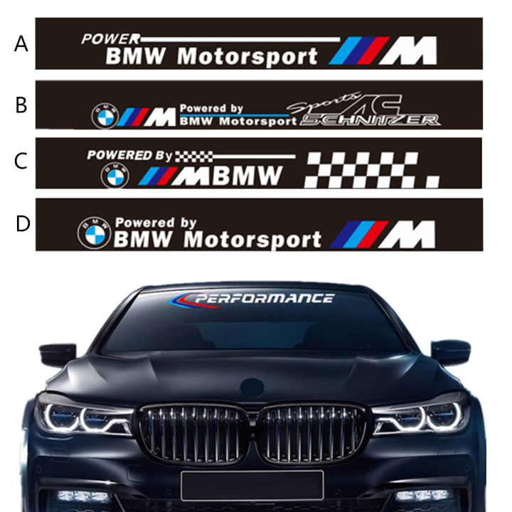 bmw-สติกเกอร์กระจกหน้ารถกันน้ำด้านหน้าด้านหลังกระจกกันลมหน้าต่างสติกเกอร์