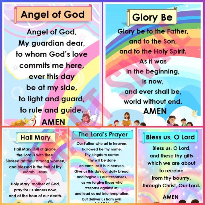 PRAYERS WALL CHARTS-A4 SIZE LAMINATED | Lazada PH