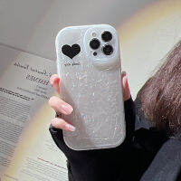 Apple เคสโทรศัพท์ iPhone 14/13/12/11/X/x/xr แบบเรียบง่าย Premium Sense 13 Pro Max เคสซิลิโคนสีดำลายหัวใจรักขนาดเล็ก14 Plus เคสป้องกันโทรศัพท์มือถือ12 Mini เคสนิ่มป้องกันการตกแบบรอบทิศทาง