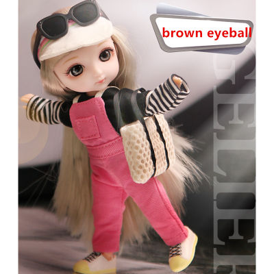 New 112 13 Moveable Jointed 16cm High Quality Dolls Lovely Bjd Doll with Clothes and Glasses Dress Up Dolls Toy for Girls Gift