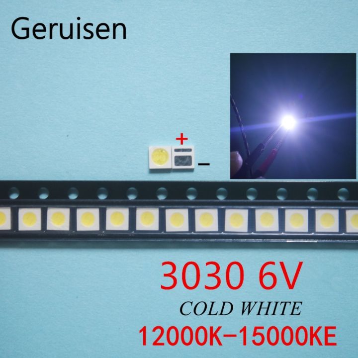 100pcs-led-backlight-high-power-led-1-8w-3030-6v-cool-white-150-187lm-pt30w45-v1-tv-application-3030-smd-everlight
