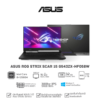 (พร้อมจัดส่ง) Notebook ASUS ROG STRIX SCAR 15 G543ZX-HF058W i9-12900H 32G 1TB RTX3080Ti W11 3YOSS Off Black