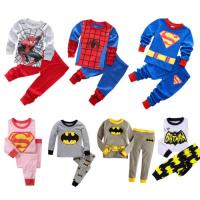 Kids Cotton Pajamas Batman Cosplay Christmas Costume 2Pcs Set