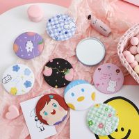 【BEIBEI】 Korea creative mini makeup mirror portable makeup mirror portable small round mirror cute student girl heart makeup mirror