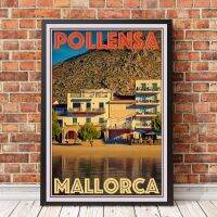 โปสเตอร์การเดินทางสไตล์วินเทจย้อนยุคหรือรูปภาพผืนผ้าใบ-Pollensa Mallorca ภาพวาดตกแต่งบ้าน (ไร้กรอบ)