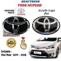 （Kvs auto parts）สัญลักษณ์หน้า NCP150โตโยต้า Vios ของแท้โลโก้ OEM แบนอะคริลิค2014ปี2015 2016 2017 2018 Lambang Depan Kereta Vios