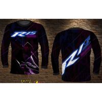 2023 design  Full Sublimation R15 Longsleeve and Tshirt 3D printed long-sleeved motorcycle jersey     ，Can be customization