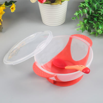 Baby Sucker Bowl Childrens Tableware Baby Learning Dish with Bowl Set PP Temperature Sensing Baby Feeding Bowl Spoon Dishes