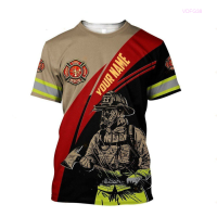 T-shirt Firefighter32 Firefighter32 Axe32 HOT Shirt Custom Name Fire32 Rescue Shirt for Dad Size：S-5XL