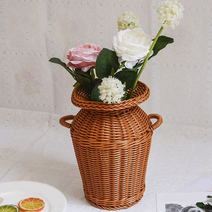 imitation-rattan-woven-vase-art-vase-tabletop-decoration-plants-flower-pot-faddish-flower-rattan-crafts-for-home-decor