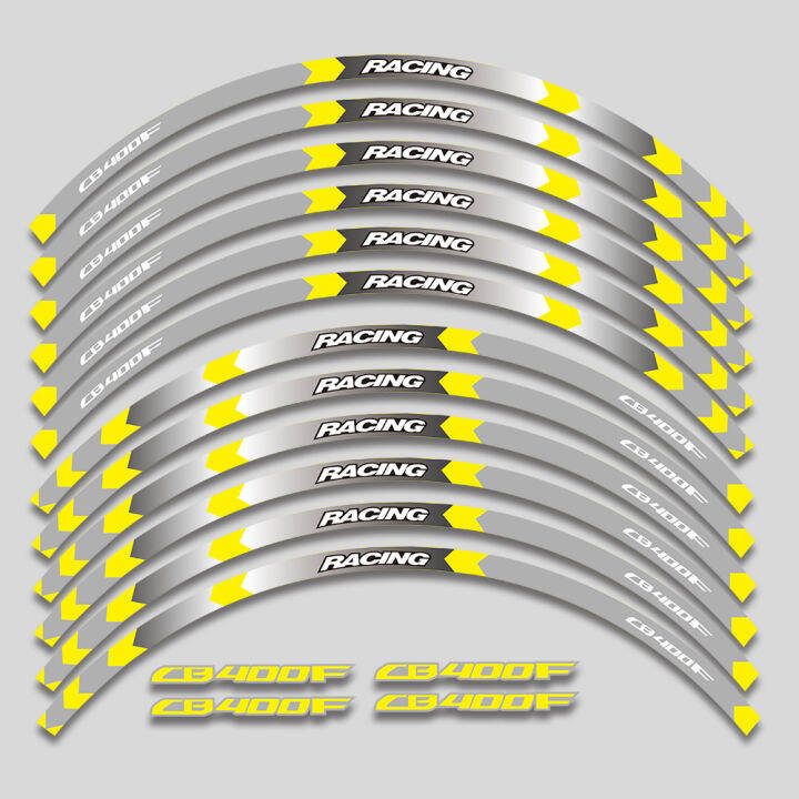 อุปกรณ์เสริมรถจักรยานยนต์ดุมล้อสติกเกอร์ตกแต่งลายแถบสะท้อนแสงยางขอบชุดเทปสำหรับฮอนด้า-cb400f-cb-400f-400-f